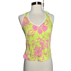 Trina Turk Neon Tropical Halter Top